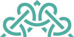 A green and blue pattern with an arrow in the middle.